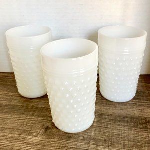 Vintage Anchor Hocking Hobnail Milk Glasses